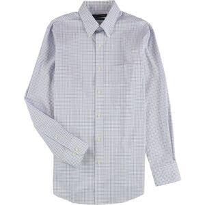 Tommy Hilfiger Mens Gingham Stretch Button Down Dress Shirt, Blue, NWT